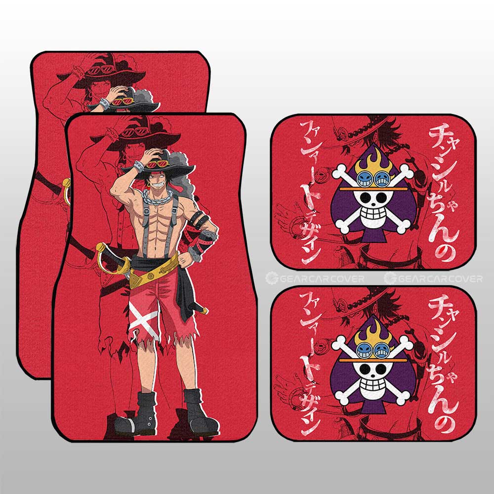 Ace Car Floor Mats Custom One Piece Red Anime Car Accessories - Gearcarcover - 3
