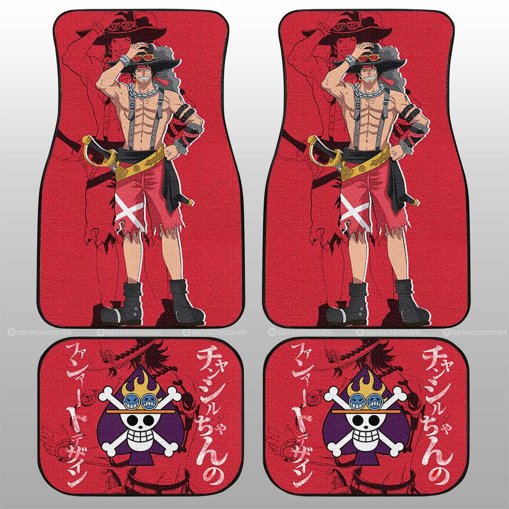 Ace Car Floor Mats Custom One Piece Red Anime Car Accessories - Gearcarcover - 1