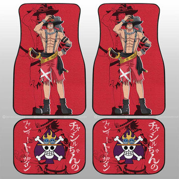 Ace Car Floor Mats Custom One Piece Red Anime Car Accessories - Gearcarcover - 1