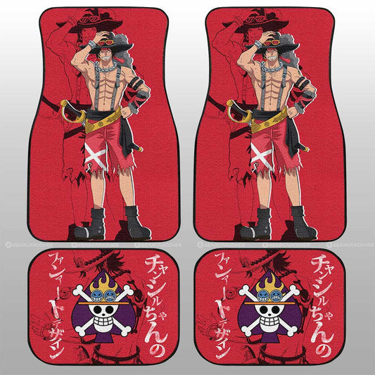 Ace Car Floor Mats Custom One Piece Red Anime Car Accessories - Gearcarcover - 1