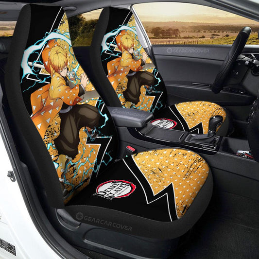 Agatsuma Zenitsu Car Seat Covers Custom Demon Slayer Anime Car Accessories - Gearcarcover - 1