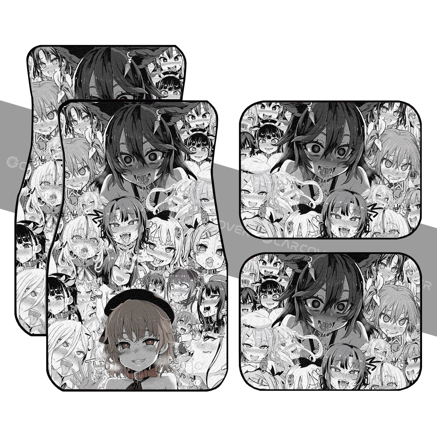 Ahegao Car Floor Mats Custom Manga Car Interior Accessories - Gearcarcover - 1