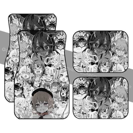 Ahegao Car Floor Mats Custom Manga Car Interior Accessories - Gearcarcover - 1