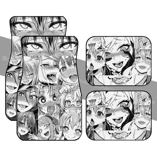 Ahegao Car Floor Mats Custom Manga Style Car Accessories - Gearcarcover - 1