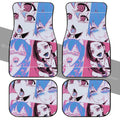 Ahegao Car Floor Mats Custom Neon Vintage Car Interior Accessories - Gearcarcover - 2