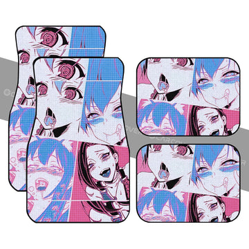 Ahegao Car Floor Mats Custom Neon Vintage Car Interior Accessories - Gearcarcover - 1