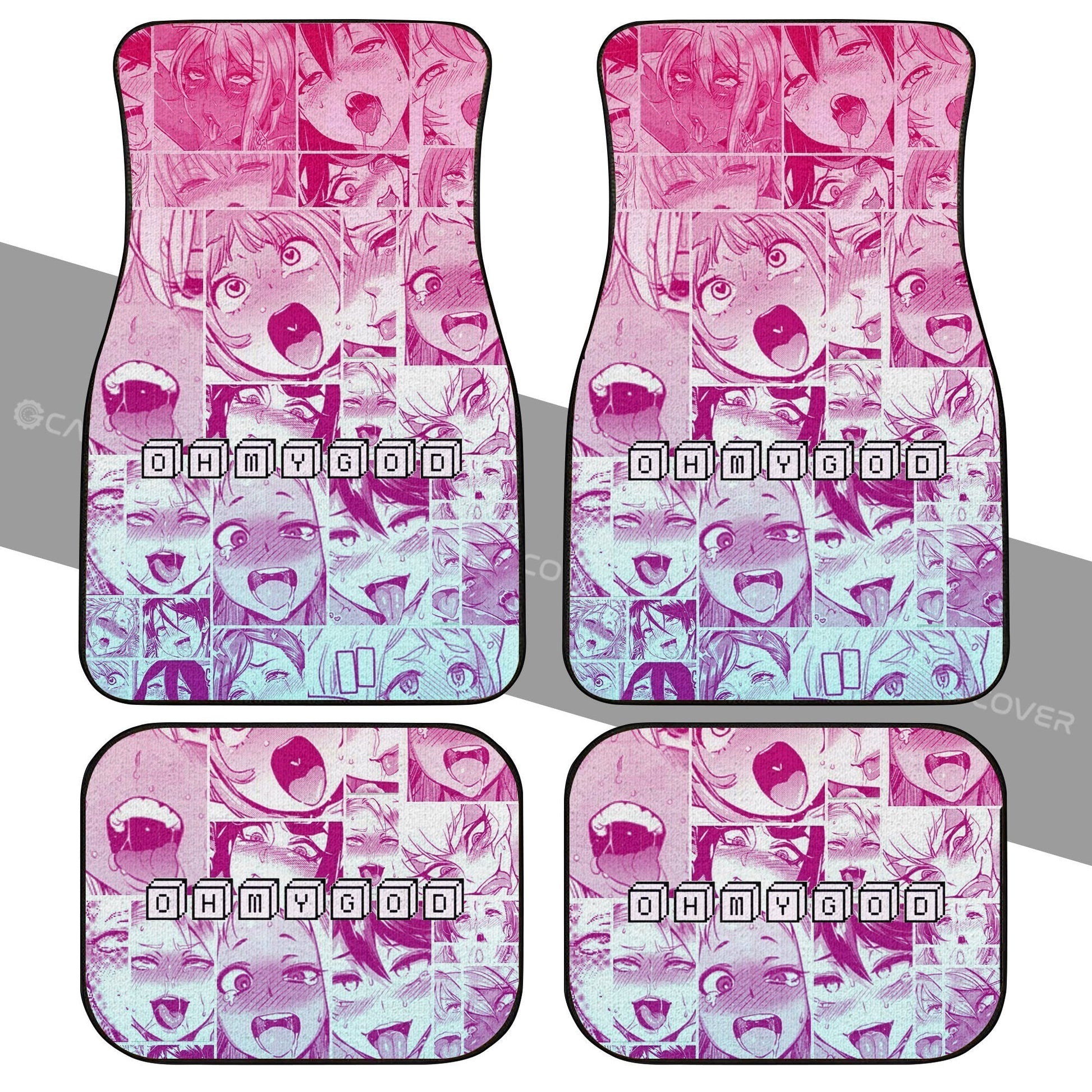 Ahegao Car Floor Mats Custom OMG Car Interior Accessories - Gearcarcover - 2