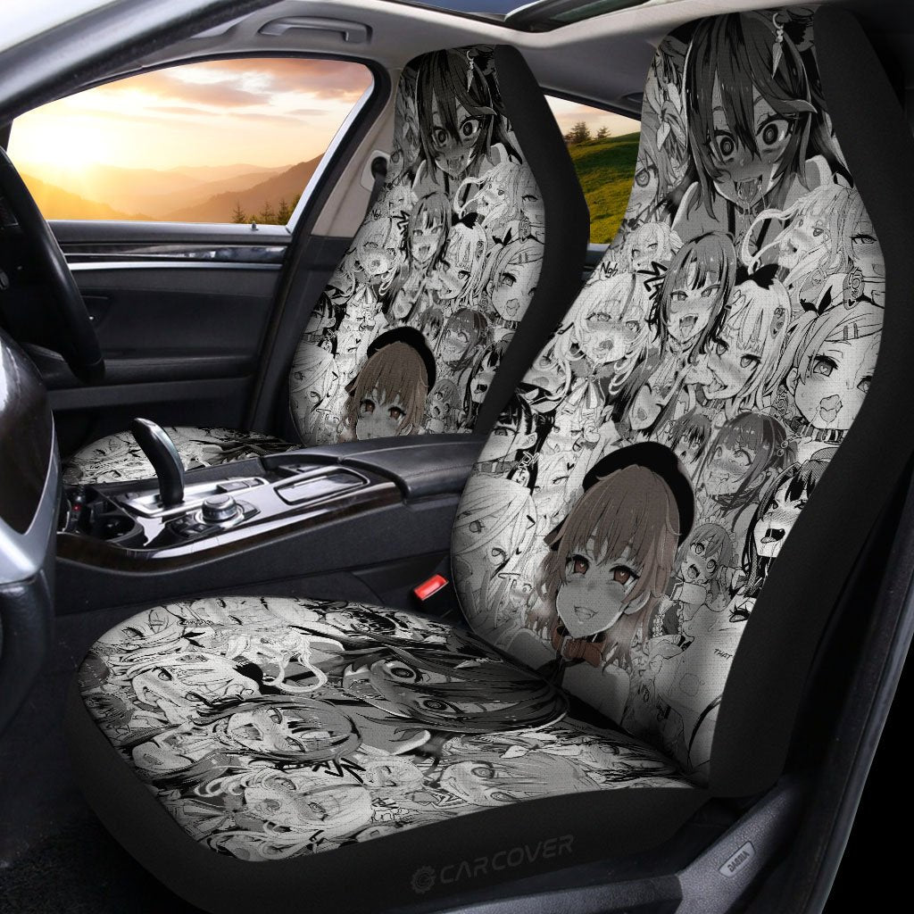 Ahegao Car Seat Covers Custom Manga Car Interior Accessories - Gearcarcover - 2