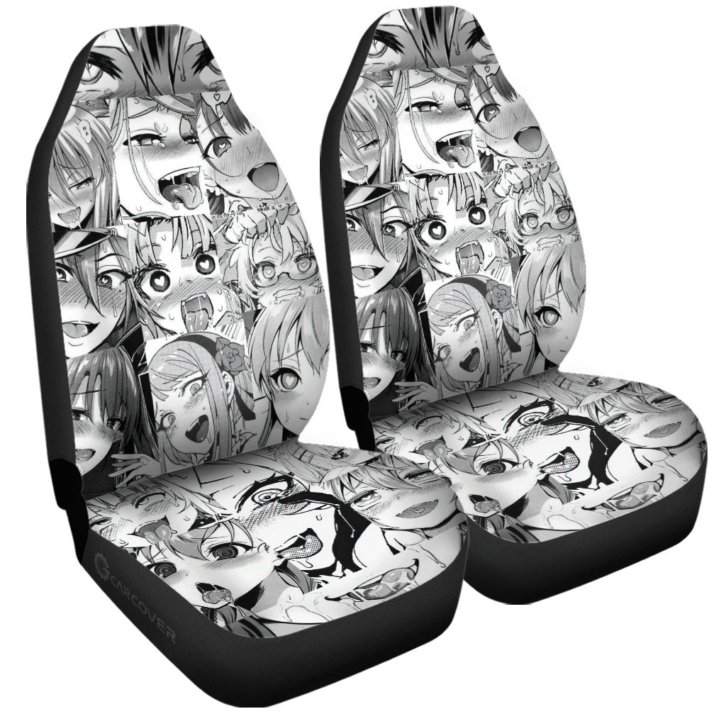 Ahegao Car Seat Covers Custom Manga Style Car Accessories - Gearcarcover - 3