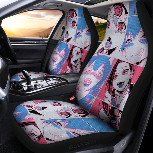 Ahegao Car Seat Covers Custom Neon Vintage Car Interior Accessories - Gearcarcover - 2