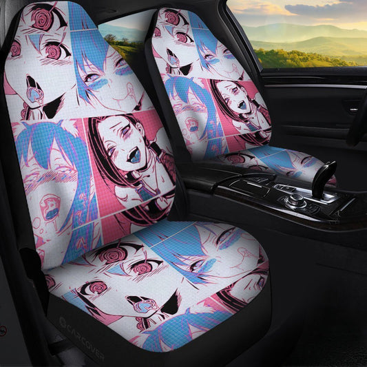 Ahegao Car Seat Covers Custom Neon Vintage Car Interior Accessories - Gearcarcover - 1