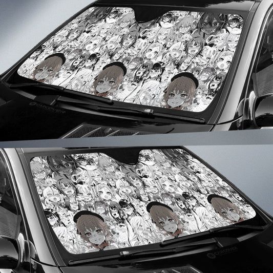 Ahegao Car Sunshade Custom Manga Car Interior Accessories - Gearcarcover - 2