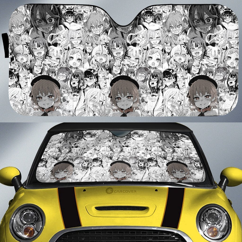 Ahegao Car Sunshade Custom Manga Car Interior Accessories - Gearcarcover - 1