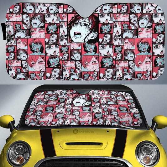 Ahegao Car Sunshade Custom Vintage Car Interior Accessories - Gearcarcover - 1
