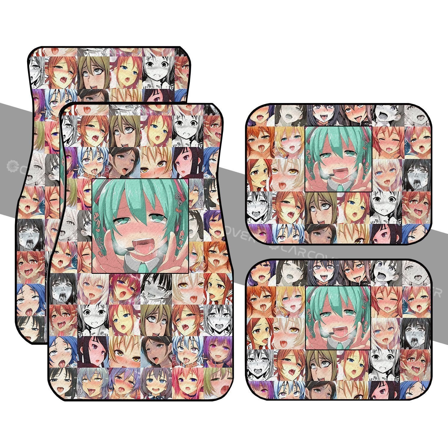 Ahegao Miku Car Floor Mats Custom Car Interior Accessories - Gearcarcover - 1