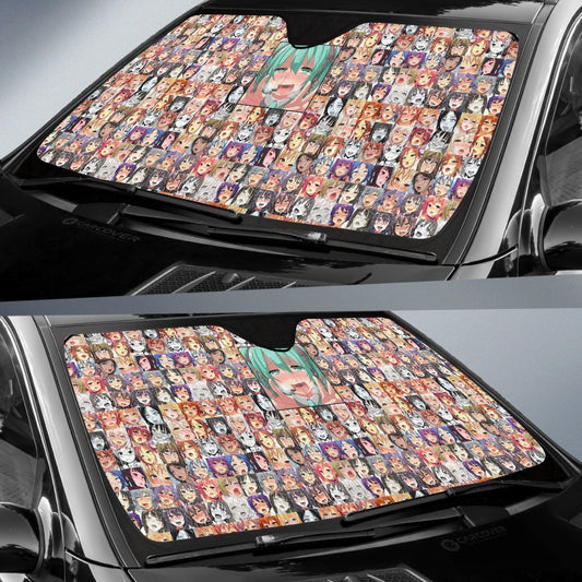 Ahegao Miku Car Sunshade Custom Car Interior Accessories - Gearcarcover - 2