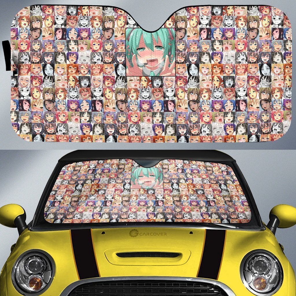 Ahegao Miku Car Sunshade Custom Car Interior Accessories - Gearcarcover - 1