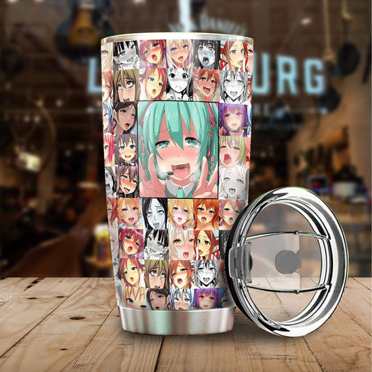 Ahegao Miku Tumbler Cup Custom Car Interior Accessories - Gearcarcover - 1