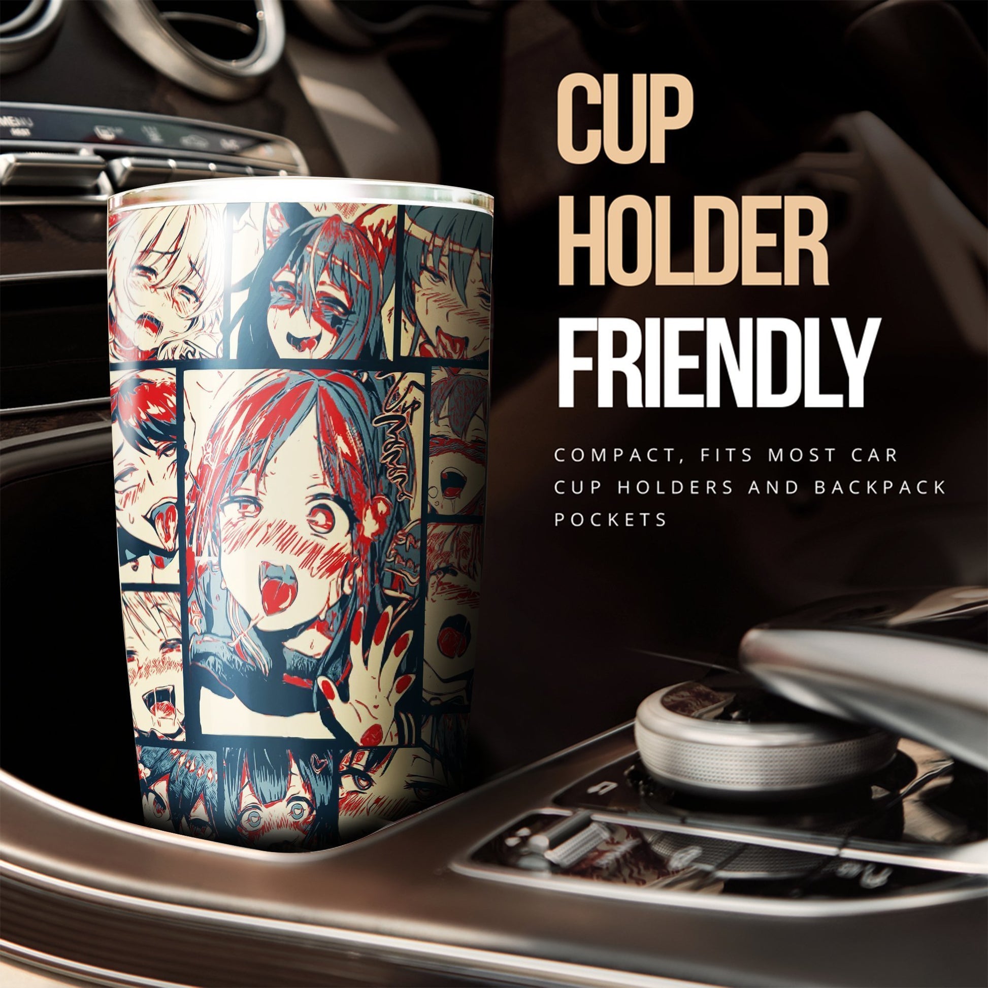 Ahegao Tumbler Cup Custom Car Interior Accessories - Gearcarcover - 2