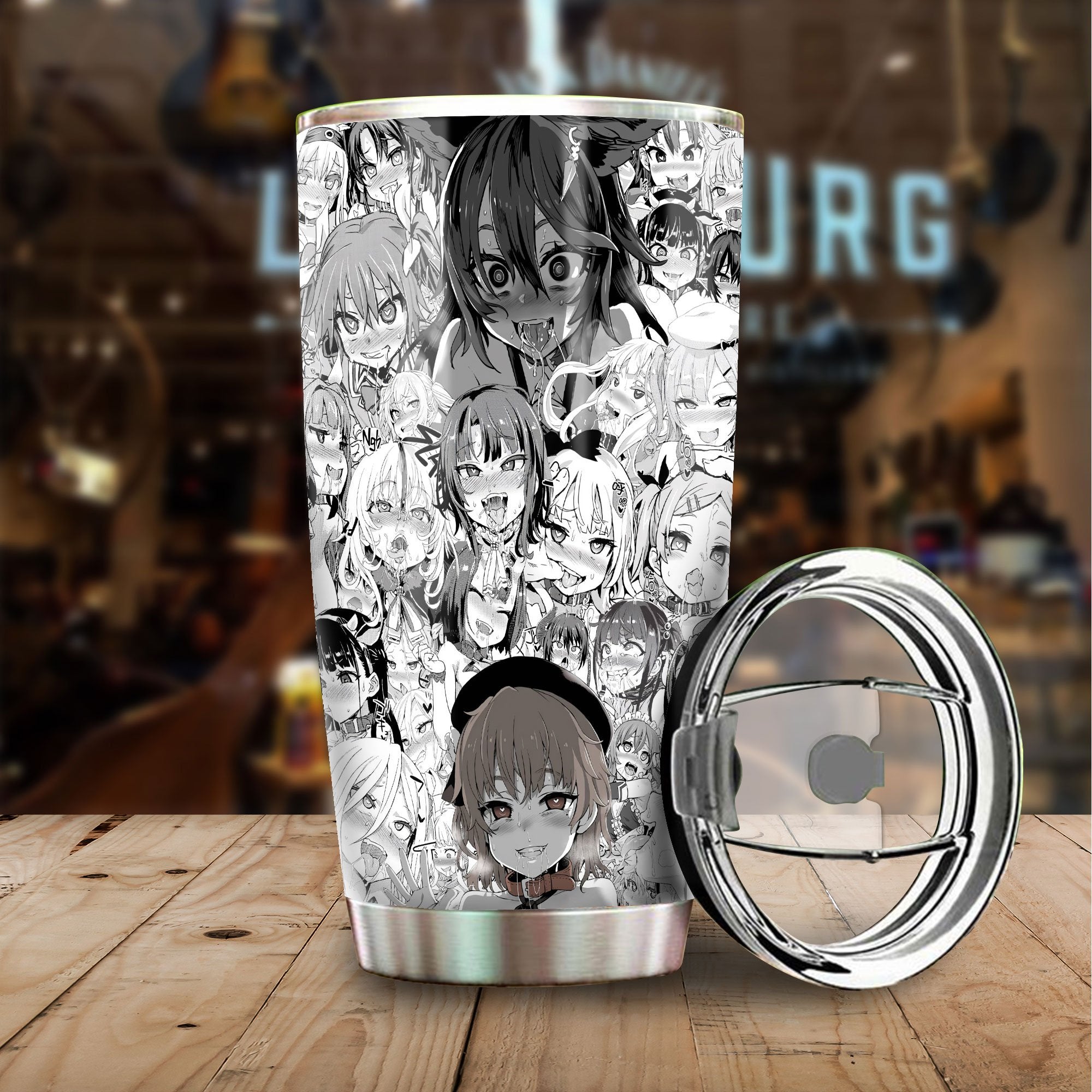 Ahegao Tumbler Cup Custom Manga Car Interior Accessories - Gearcarcover - 1