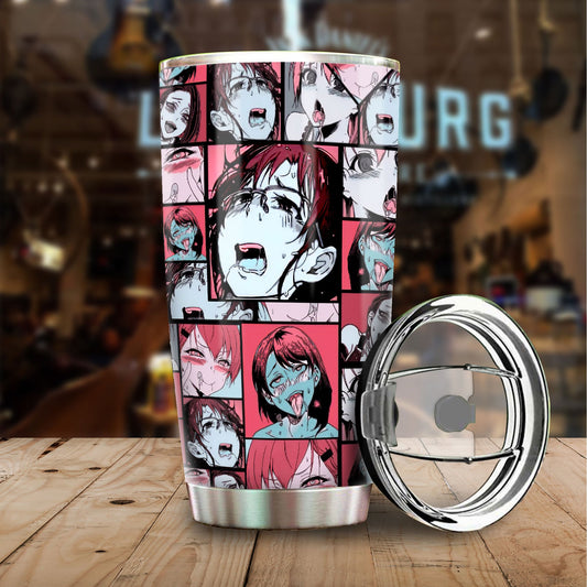 Ahegao Tumbler Cup Custom Vintage Car Interior Accessories - Gearcarcover - 1