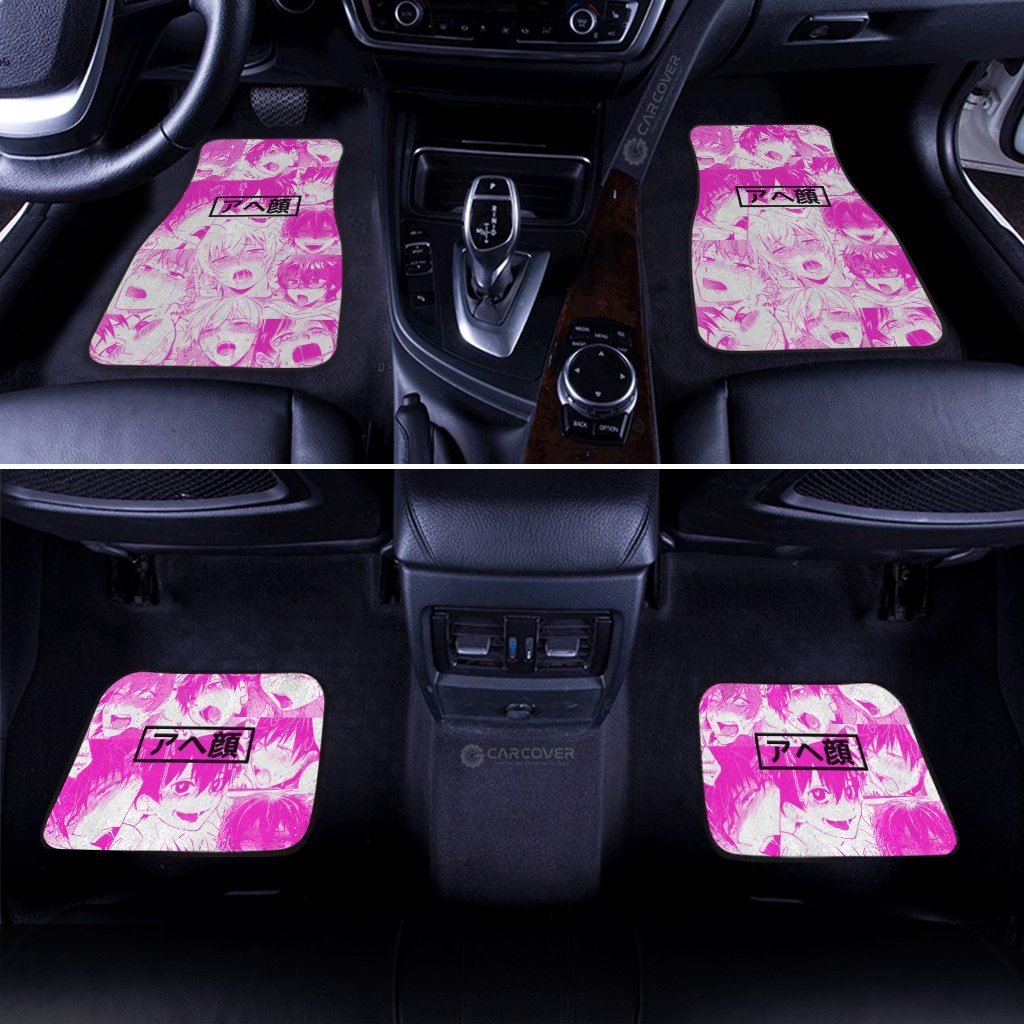 Ahegao Yaoi Car Floor Mats Custom Pink Car Interior Accessories - Gearcarcover - 3