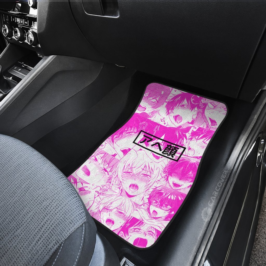 Ahegao Yaoi Car Floor Mats Custom Pink Car Interior Accessories - Gearcarcover - 4