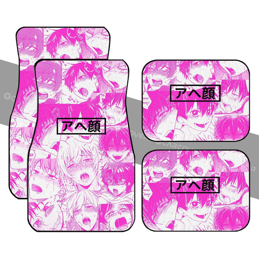 Ahegao Yaoi Car Floor Mats Custom Pink Car Interior Accessories - Gearcarcover - 1