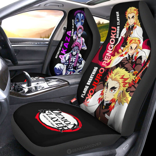 Akaza And Rengoku Car Seat Covers Custom Demon Slayer Anime - Gearcarcover - 2