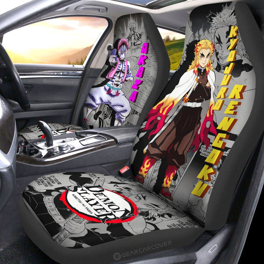 Akaza And Rengoku Car Seat Covers Custom Demon Slayer Anime Mix Mangas - Gearcarcover - 2