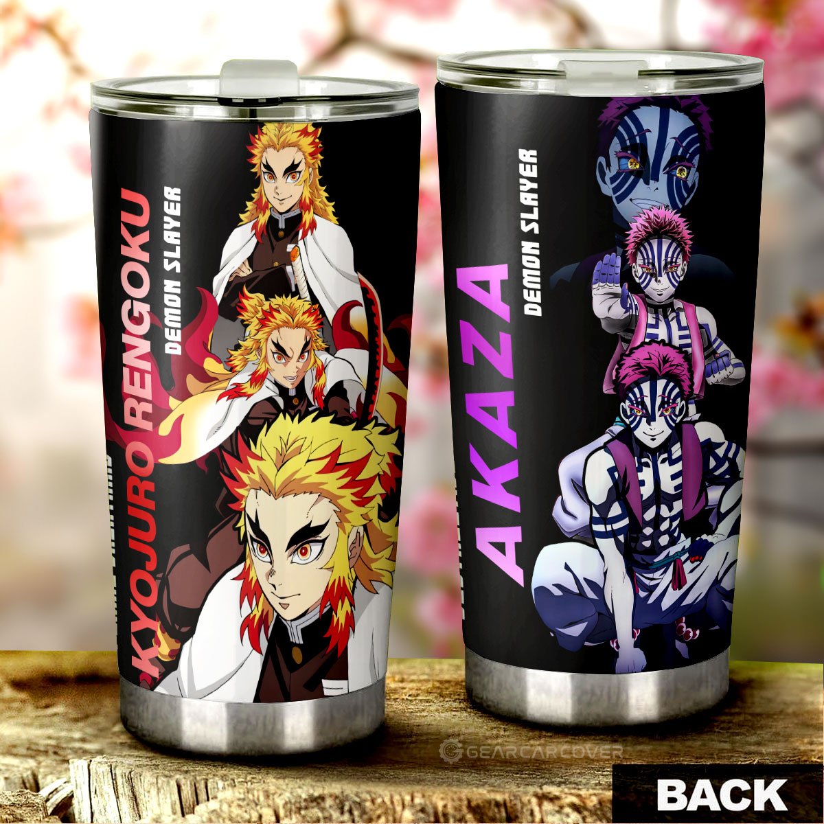 Akaza And Rengoku Tumbler Cup Custom Demon Slayer Anime - Gearcarcover - 1