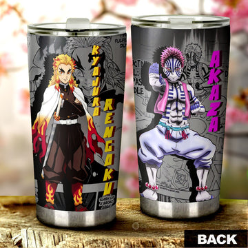 Akaza And Rengoku Tumbler Cup Custom Demon Slayer Anime Mix Mangas - Gearcarcover - 1