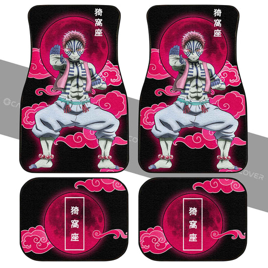 Akaza Car Floor Mats Custom Anime Demon Slayer Car Interior Accessories - Gearcarcover - 2