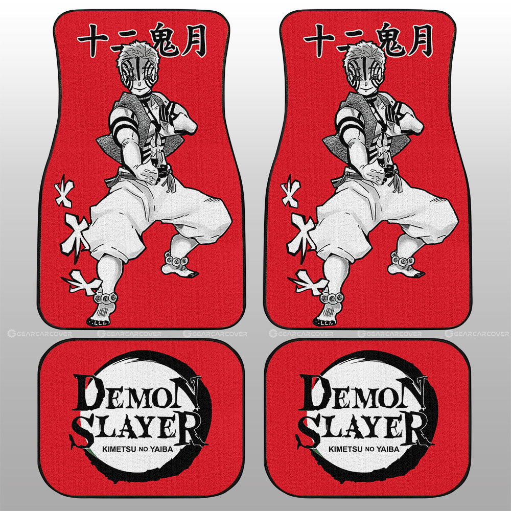 Akaza Car Floor Mats Custom Demon Slayer Anime Car Accessories Manga Style For Fans - Gearcarcover - 2