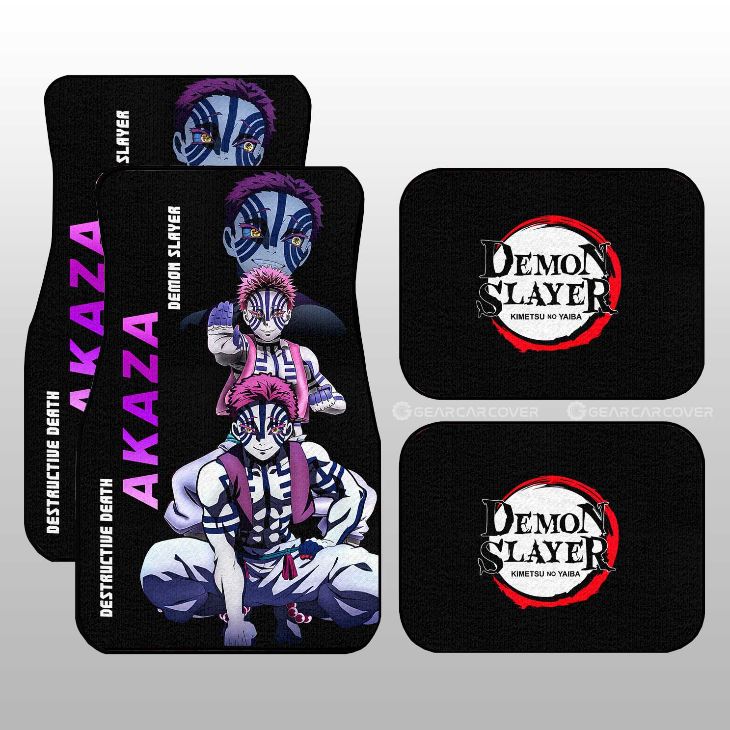 Akaza Car Floor Mats Custom Demon Slayer Anime - Gearcarcover - 1