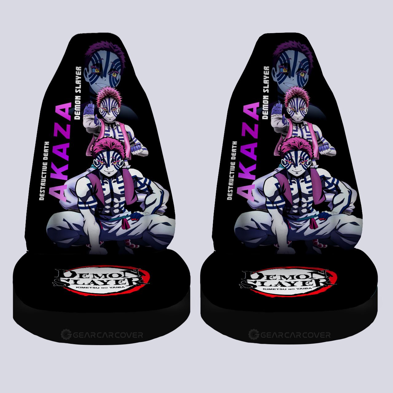 Akaza Car Seat Covers Custom Demon Slayer Anime - Gearcarcover - 4