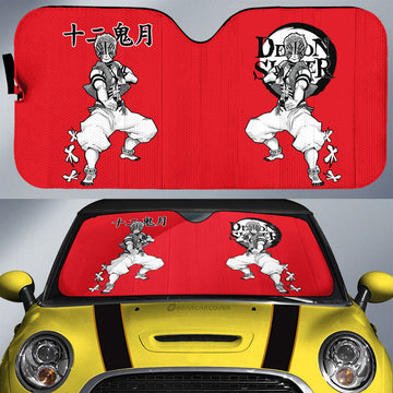 Akaza Car Sunshade Custom Demon Slayer Anime Car Accessories Manga Style For Fans - Gearcarcover - 1