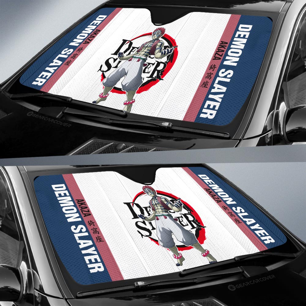 Akaza Car Sunshade Custom Demon Slayer Car Accessories For Anime Fans - Gearcarcover - 2