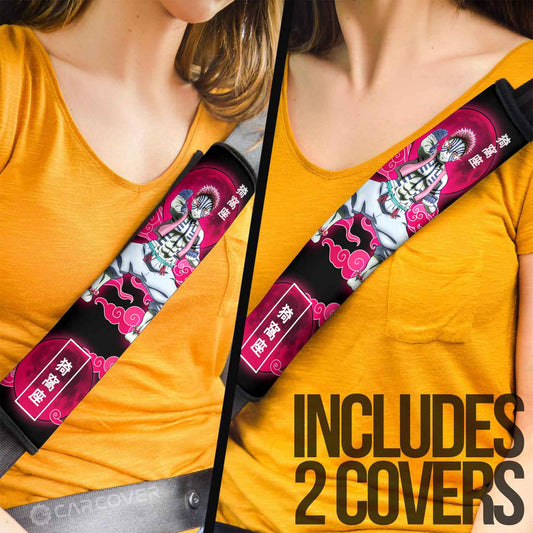 Akaza Seat Belt Covers Custom Anime Demon Slayer Car Interior Accessories - Gearcarcover - 2