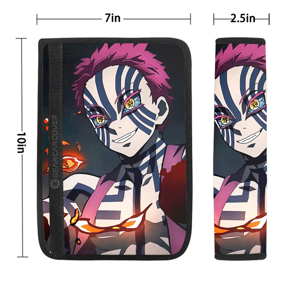 Akaza Seat Belt Covers Custom Demon Slayer Anime Car Accessoriess - Gearcarcover - 1