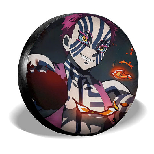 Akaza Spare Tire Cover Custom Demon Slayer Anime Car Accessoriess - Gearcarcover - 2