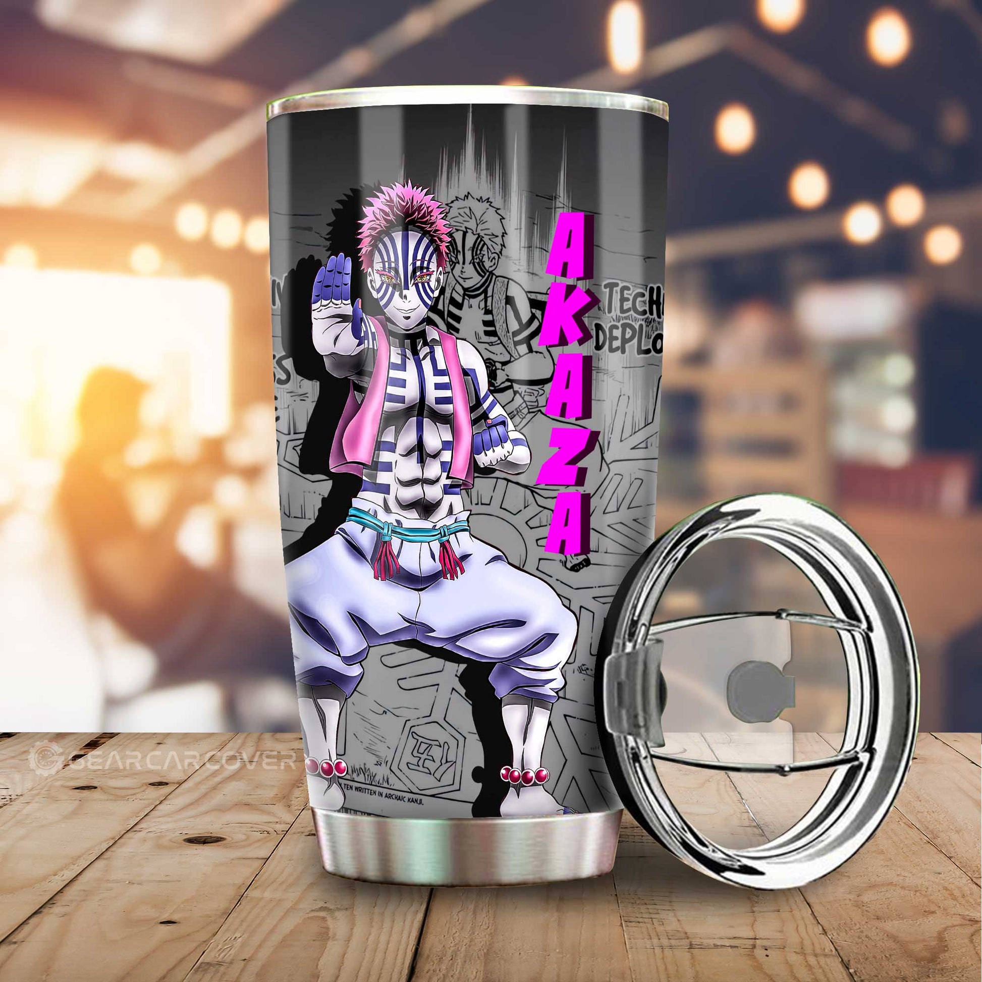 Akaza Tumbler Cup Custom Demon Slayer Anime Mix Mangas - Gearcarcover - 2