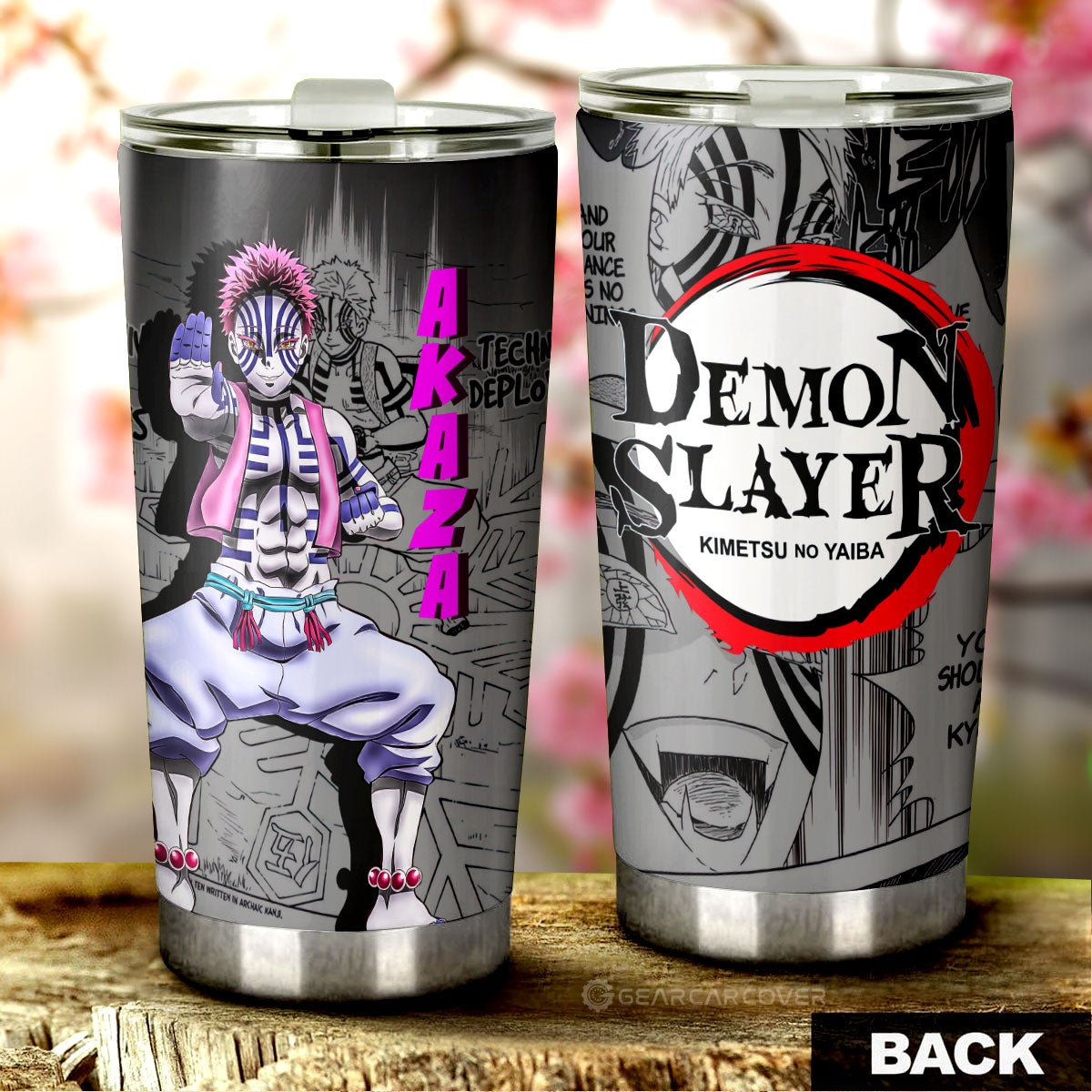 Akaza Tumbler Cup Custom Demon Slayer Anime Mix Mangas - Gearcarcover - 1