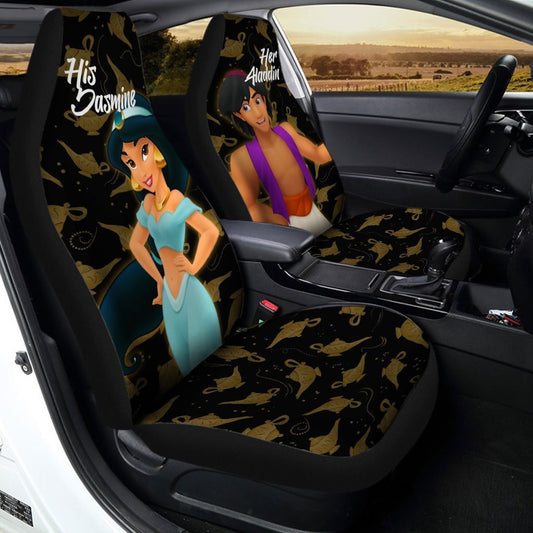 Aladdin and Jasmine Car Seat Covers Custom Couple Car Accessories - Gearcarcover - 2