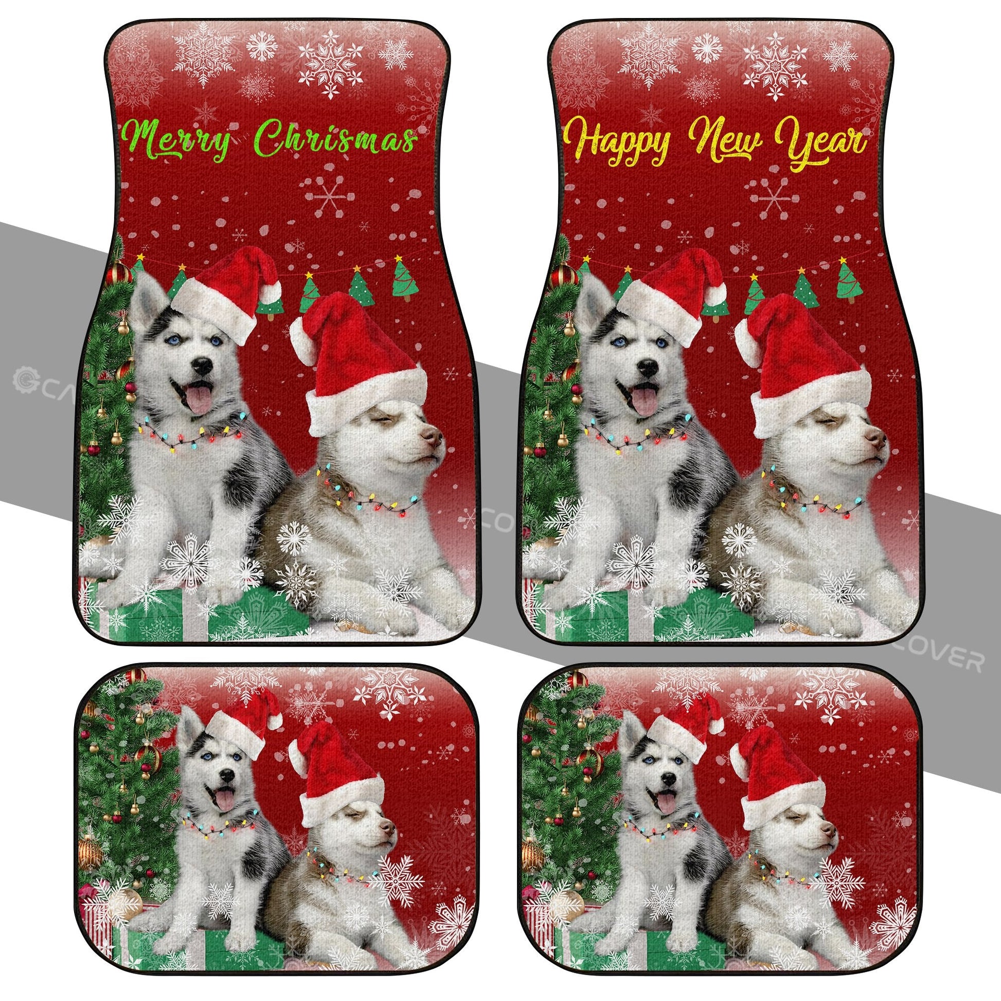 Alaskan Malamutes Car Floor Mats Custom Dog Car Accessories Christmas - Gearcarcover - 2