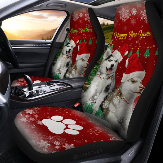 Alaskan Malamutes Car Seat Covers Custom Dog Car Accessories Christmas - Gearcarcover - 2