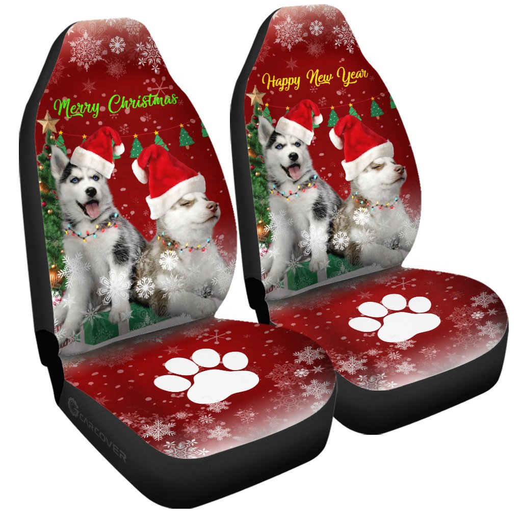 Alaskan Malamutes Car Seat Covers Custom Dog Car Accessories Christmas - Gearcarcover - 3