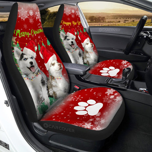 Alaskan Malamutes Car Seat Covers Custom Dog Car Accessories Christmas - Gearcarcover - 1