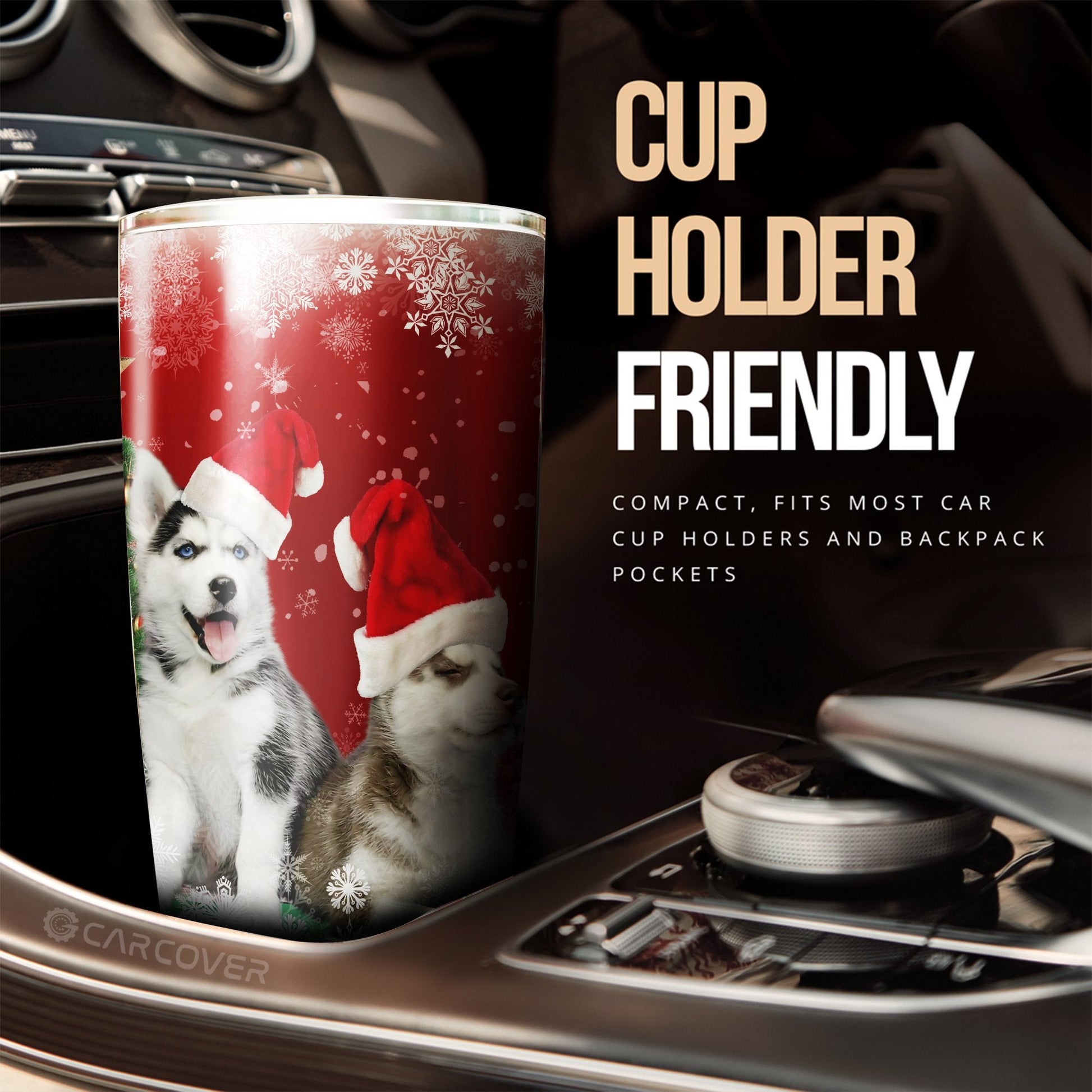 Alaskan Malamutes Tumbler Cup Custom Dog Car Accessories Christmas - Gearcarcover - 3