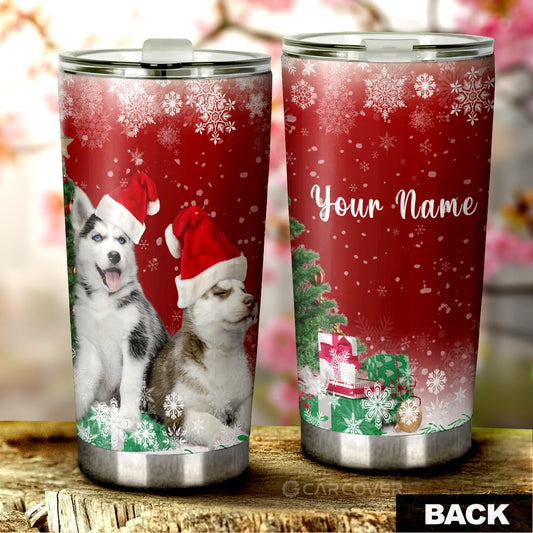 Alaskan Malamutes Tumbler Cup Custom Dog Car Accessories Christmas - Gearcarcover - 1